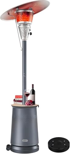 50,000 BTU Patio Heater for Outdoor Use With Adjustable Heat Focusing Top, Propane Patio Heater with Wheels