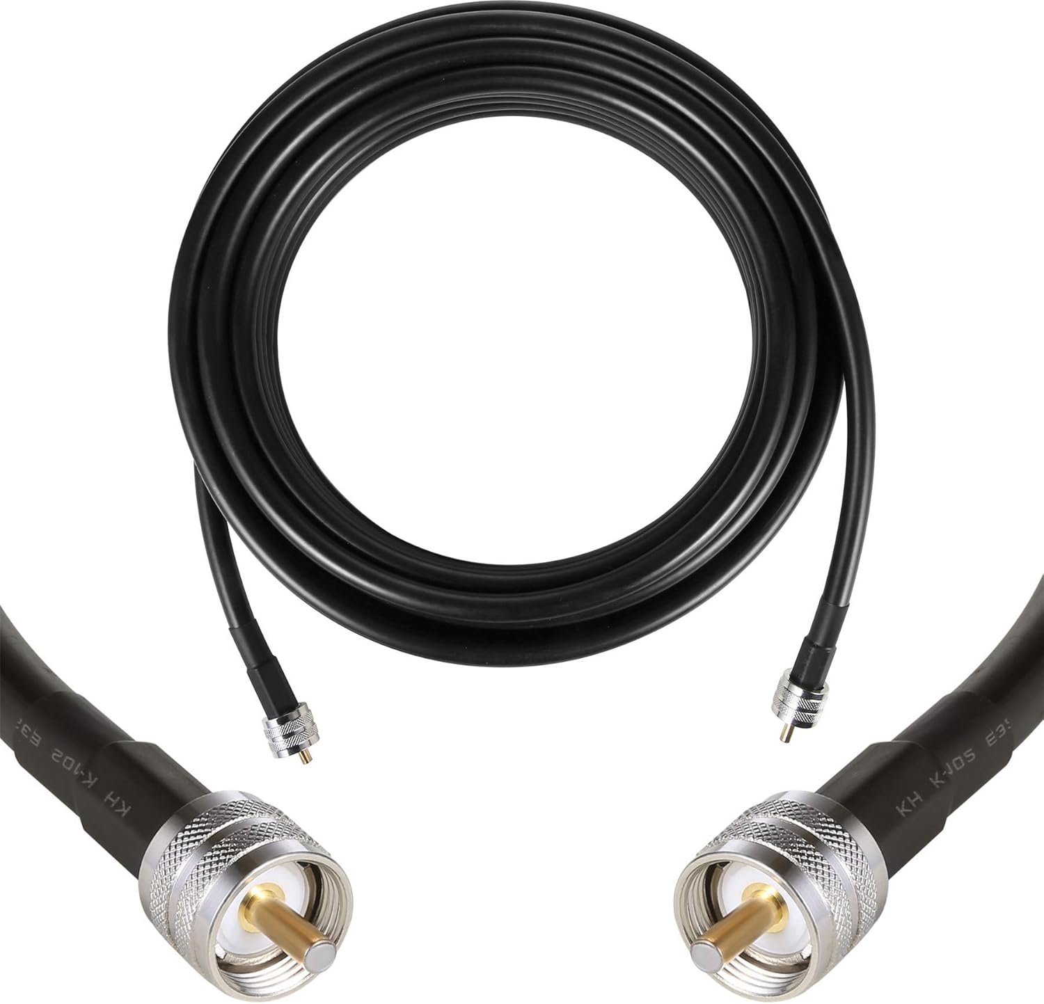 36 ft PL259 (UHF) Male to Male Low-Loss Coax Extension Cable (50 Ohm), GEMEK PL-259 M/M Jumper for CB Radio, Antenna Analyzer, WiFi, SWR Meter