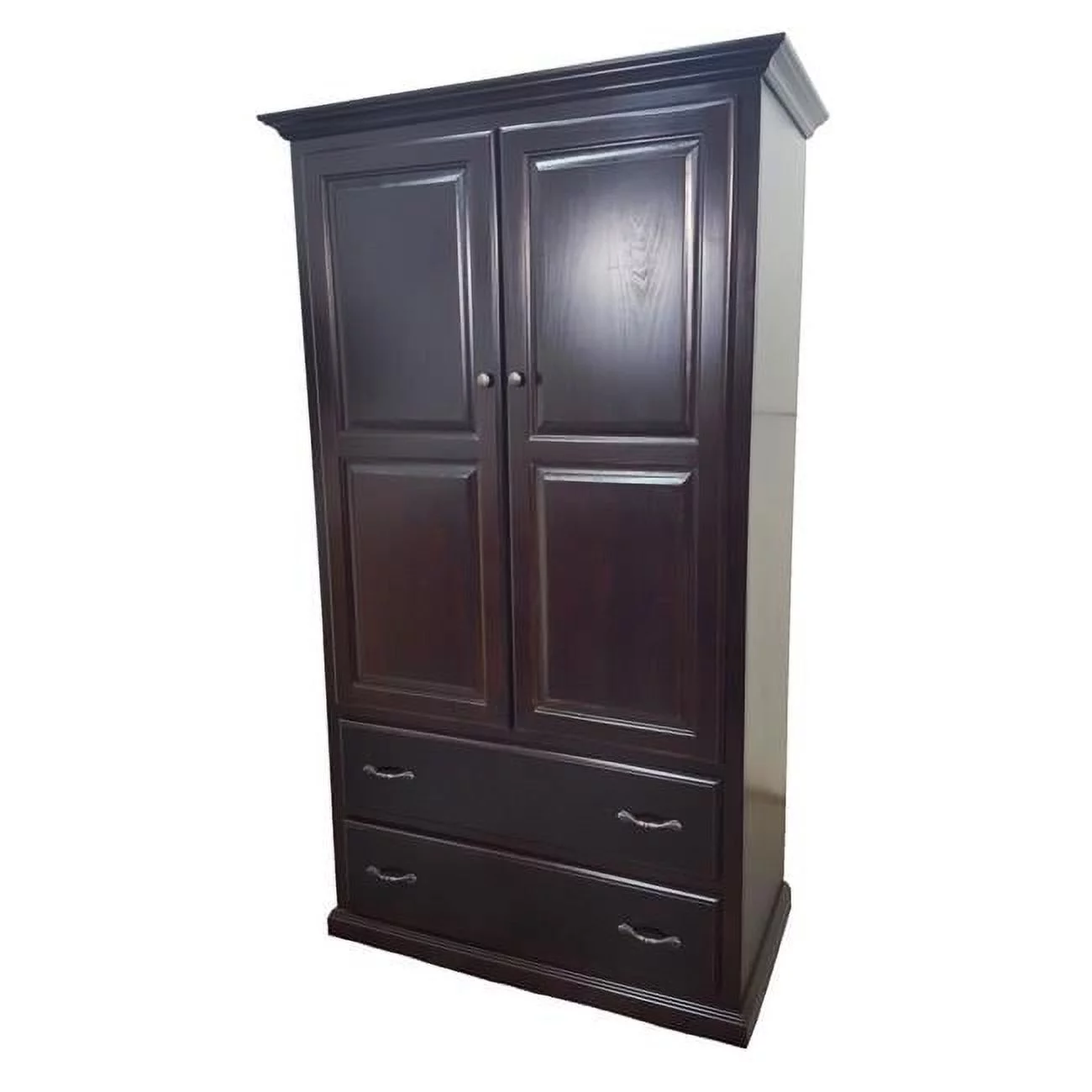 American Heartland 95794EA Poplar Double Door Armoire with Drawers, European Ash
