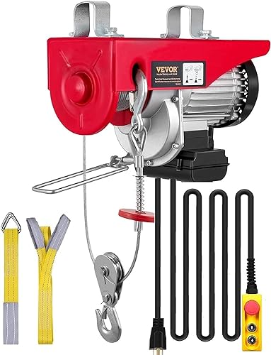 VEVOR Electric Hoist, 2200 lbs Lifting Capacity, 1600W 110V Electric Steel Wire Winch with Wireless Remote Control