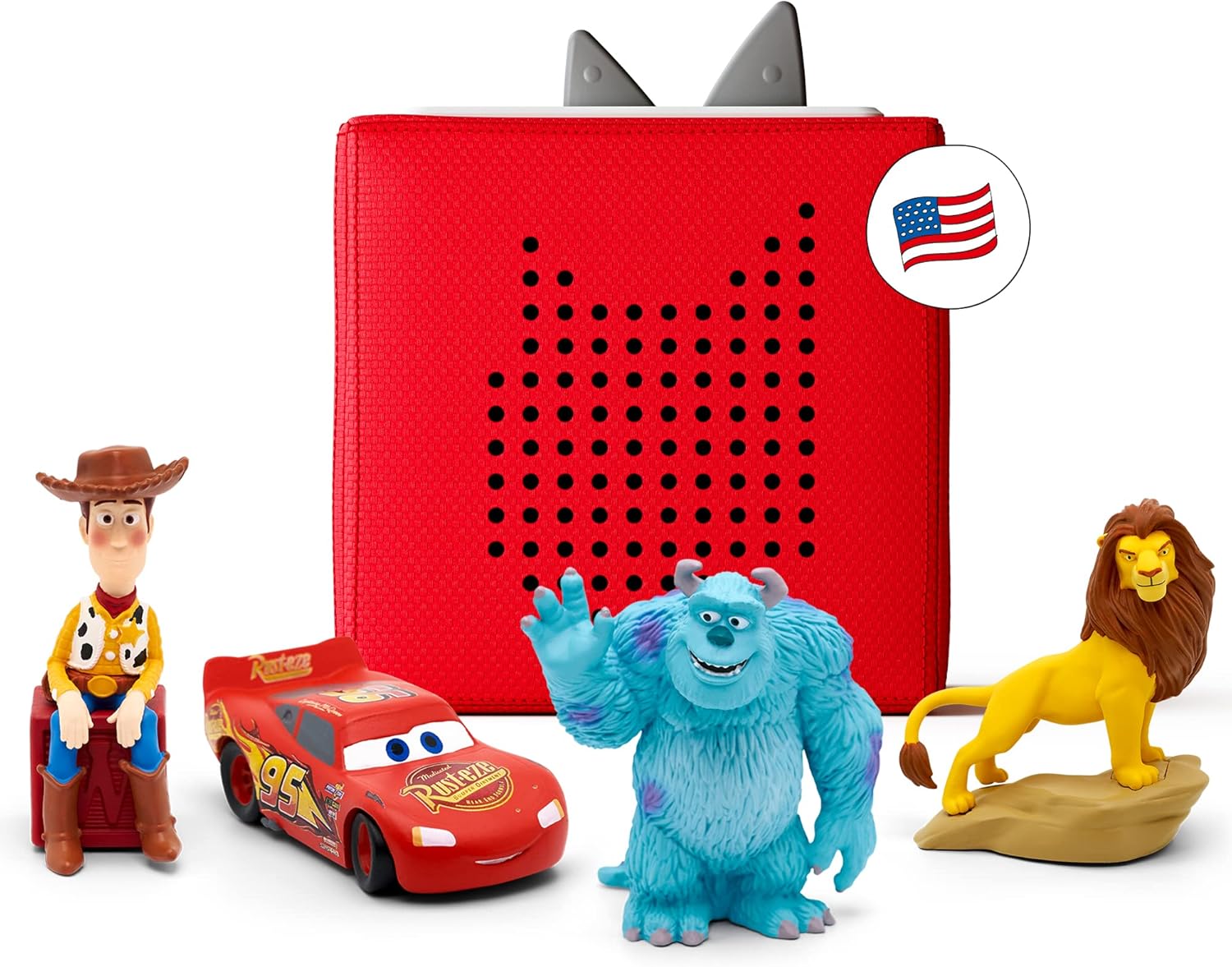 Toniebox Audio Player Starter Set with Lightning McQueen, Simba, Woody, and Sulley - Imagination Building