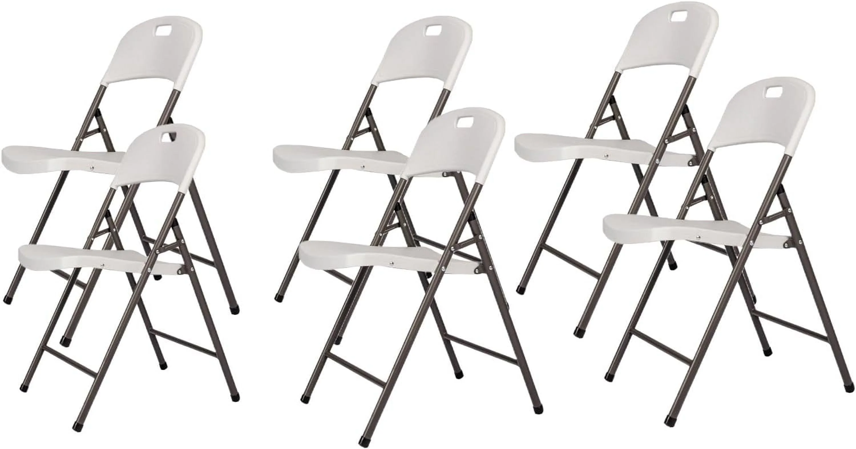Folding Plastic Chair with 350-Pound Capacity - 6-Pack, Commercial Grade Folding Chair，White (White, 6-Picks)