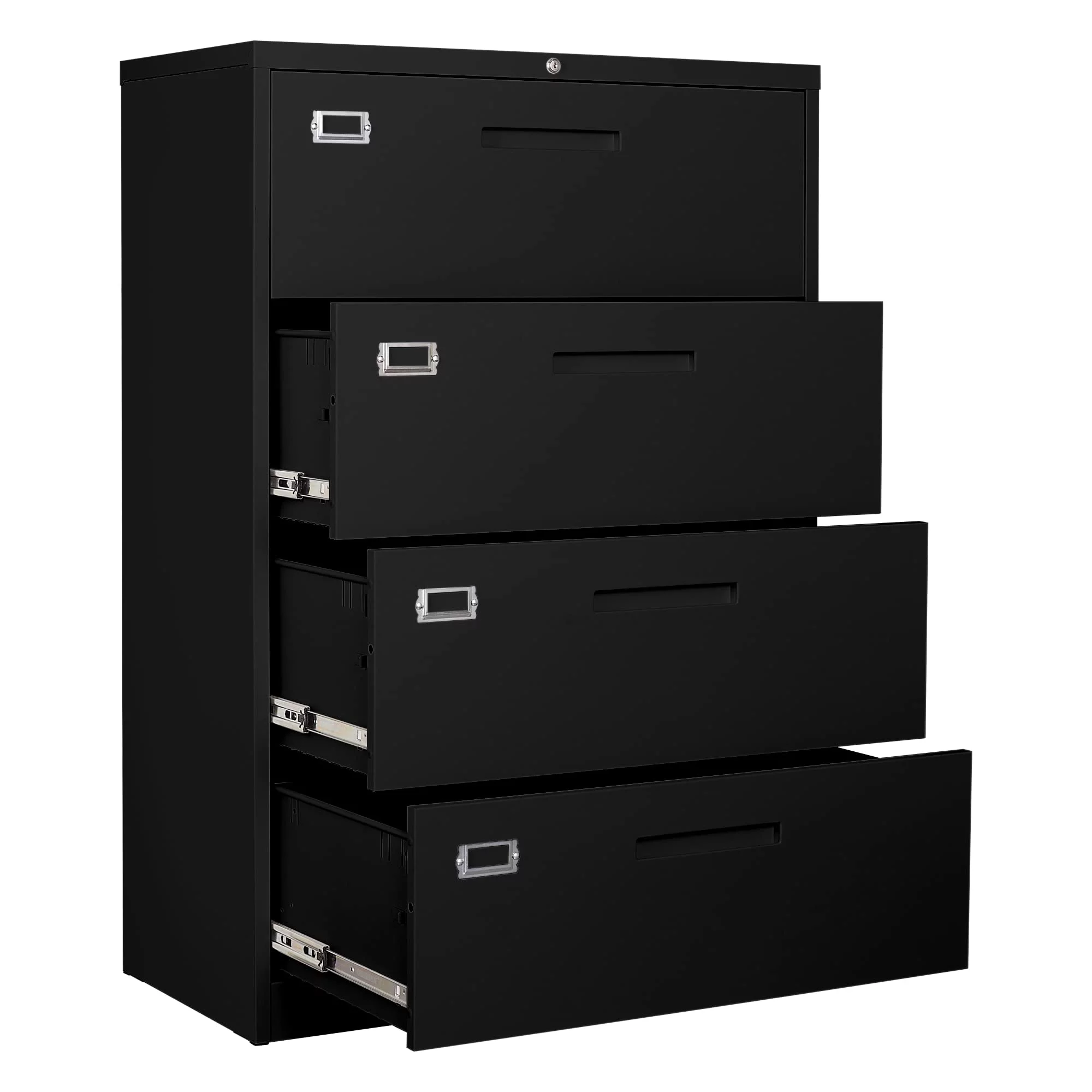 STANI 4 Drawer File Cabinet with Lock Metal Lateral File Storage Cabinet Office Home Steel Lateral File Cabinet for A4 Legal/Letter Size Wide File