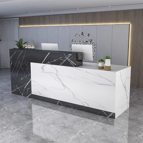 63" Wood Office Reception Desk Counter with Drawers, Retail Checkout Counter