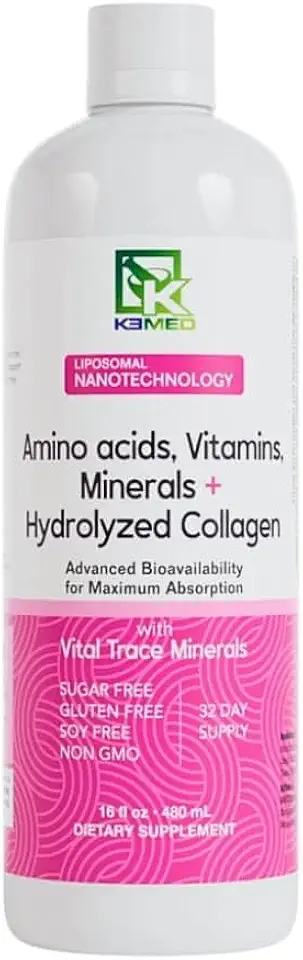 Nanonutrition Hydrolyzed Collagen + Amino acids + Vitamins + Minerals | Liposomal Nanotechnology | 100% Natural Ingredients | 16 Fl. Oz. | 32