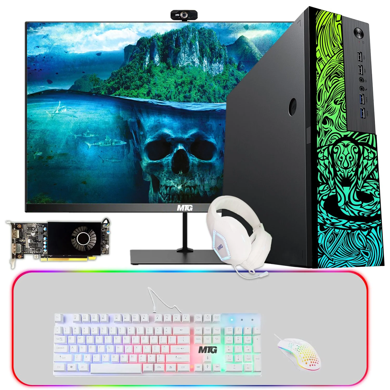 Restored Gaming Desktop PC Computer, TechMagnet Cobra, Intel Core i5 12th Gen, AMD RX 550, 16GB RAM, 1TB SSD, 4TB HDD, 24 Inch LED Monitor
