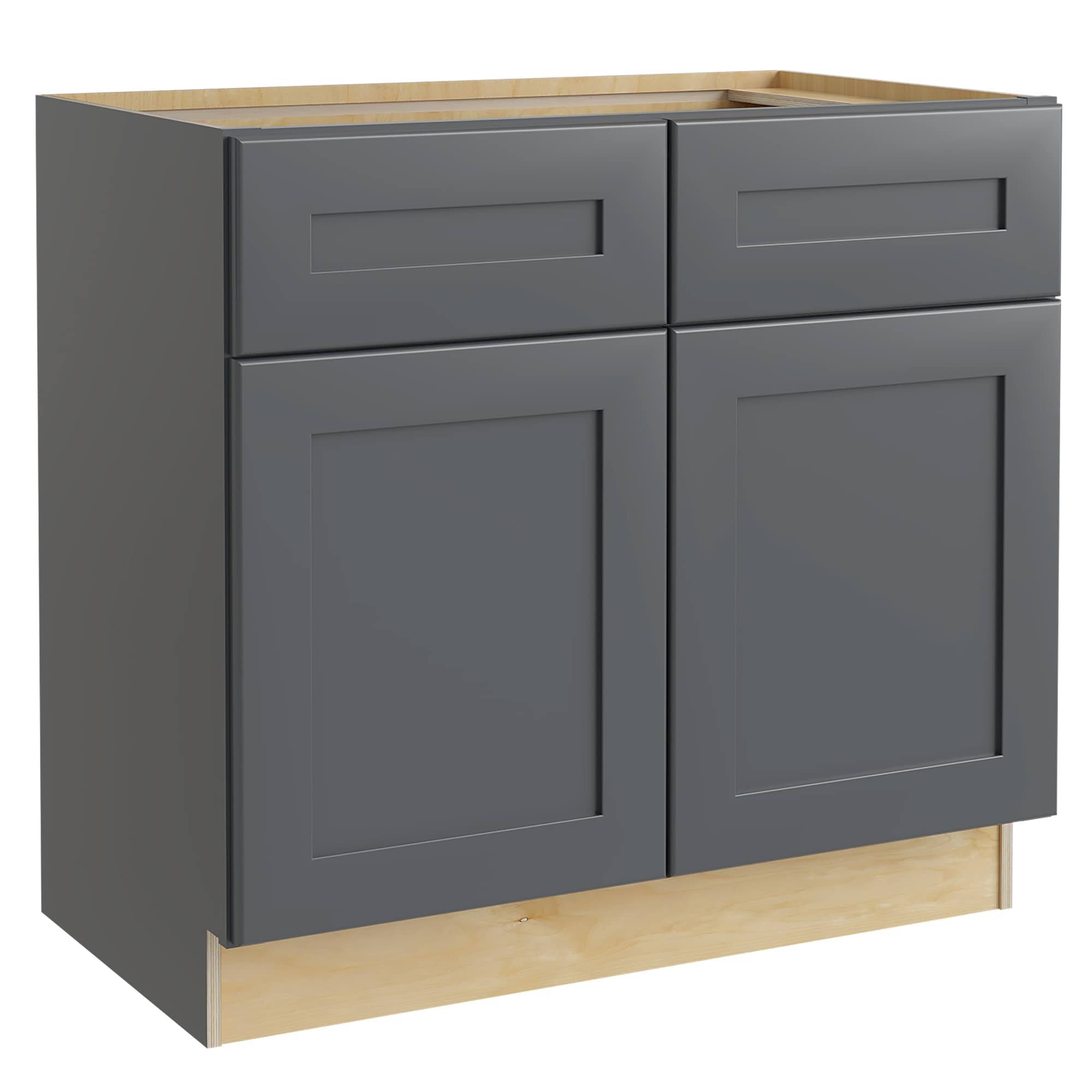 Luxxe Cabinetry 33-in W x 34.5-in H x 24-in D Deep Onyx Painted Pine Sink Base Fully Assembled Semi-Custom (Made to Order) Cabin