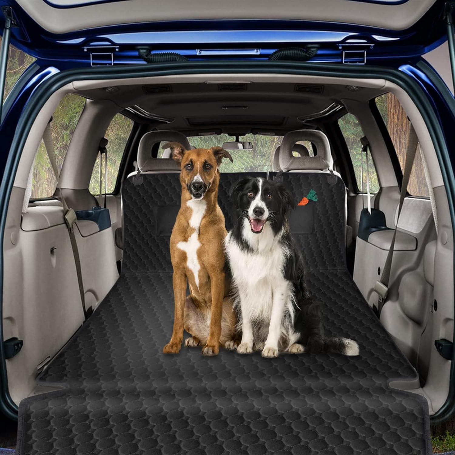 Mancro SUV Cargo Liner for Dogs, Waterproof Dog Cargo Liner for SUV Dog Seat Cover Mat with Zippers and 2 Large Pockets