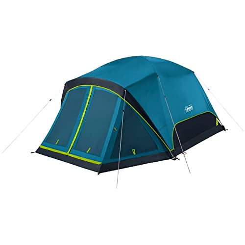 Coleman Skydome Camping Tent with Dark Room Technology and Screened Porch, Weatherproof 4/6 Person Tent Blocks 90% of Sunlight, Sets Up in 5 Minutes