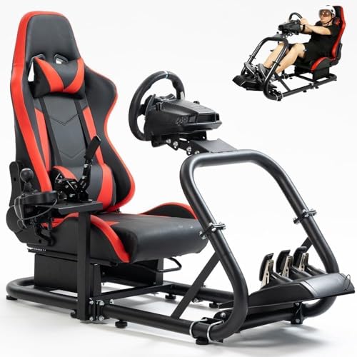 Marada Racing Sim Cockpit Stand with comfortable Seat Fit for Logitech/Fanatec/Thrustmaster G27 G923 G920