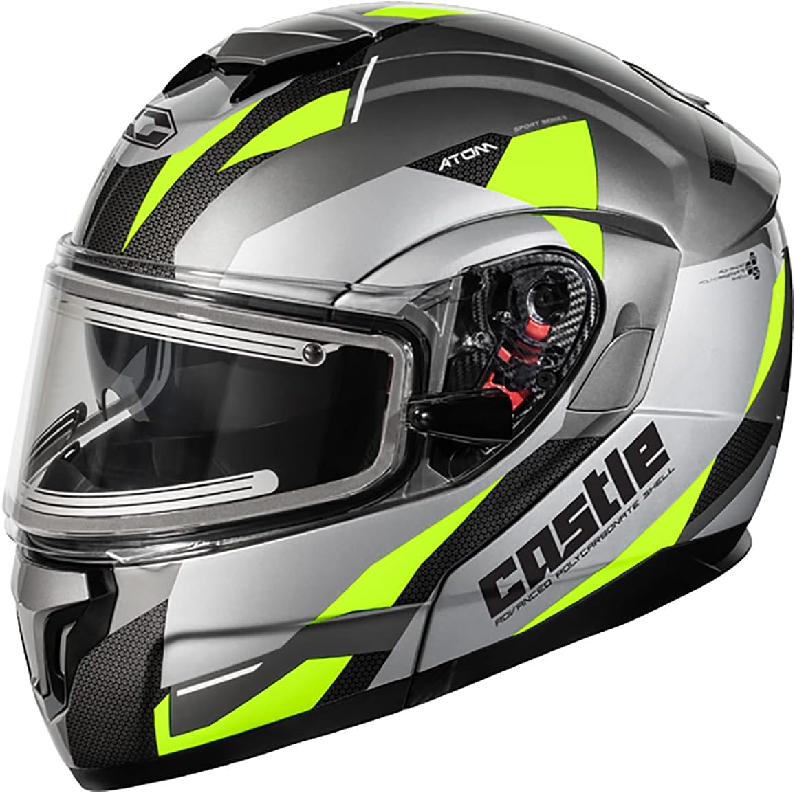 Castle X Atom SV Transcend Modular Electric Snowmobile Helmet - Black (XLG) Pack of 2