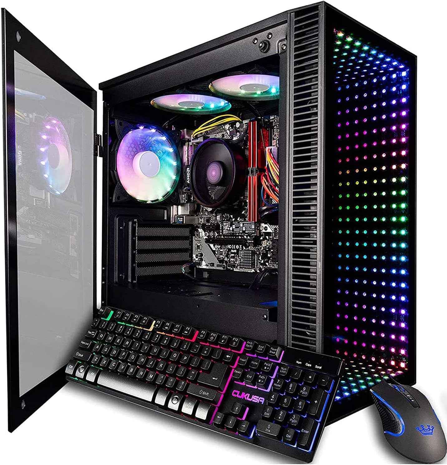 CUK Continuum Micro Gaming PC (No OS, AMD Ryzen 5 PRO 4650G with Radeon Graphics, 16GB RAM, 512GB NVMe SSD + 1TB HDD, 500W PSU