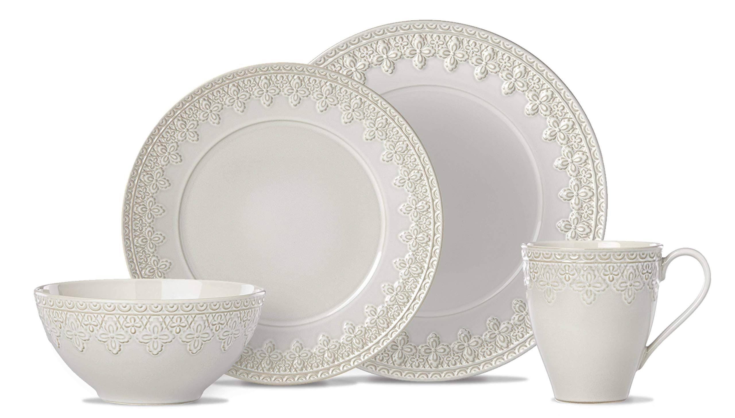 Lenox Chelse Muse Fleur Grey 4-Piece Place Setting