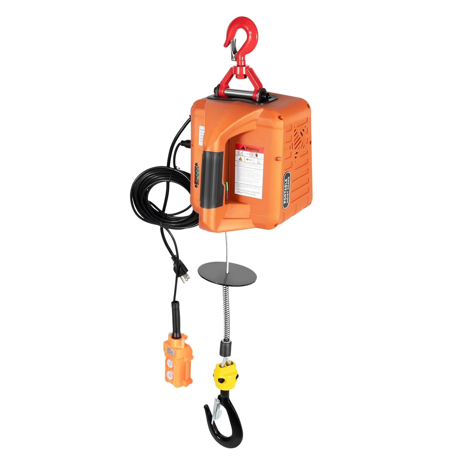 3 in 1 Electric Hoist Winch 660LBS Portable Electric Winch 110V 1500W Electric Hoist Winch with Wired and Wireless Remote Control Lift 16ft/Min