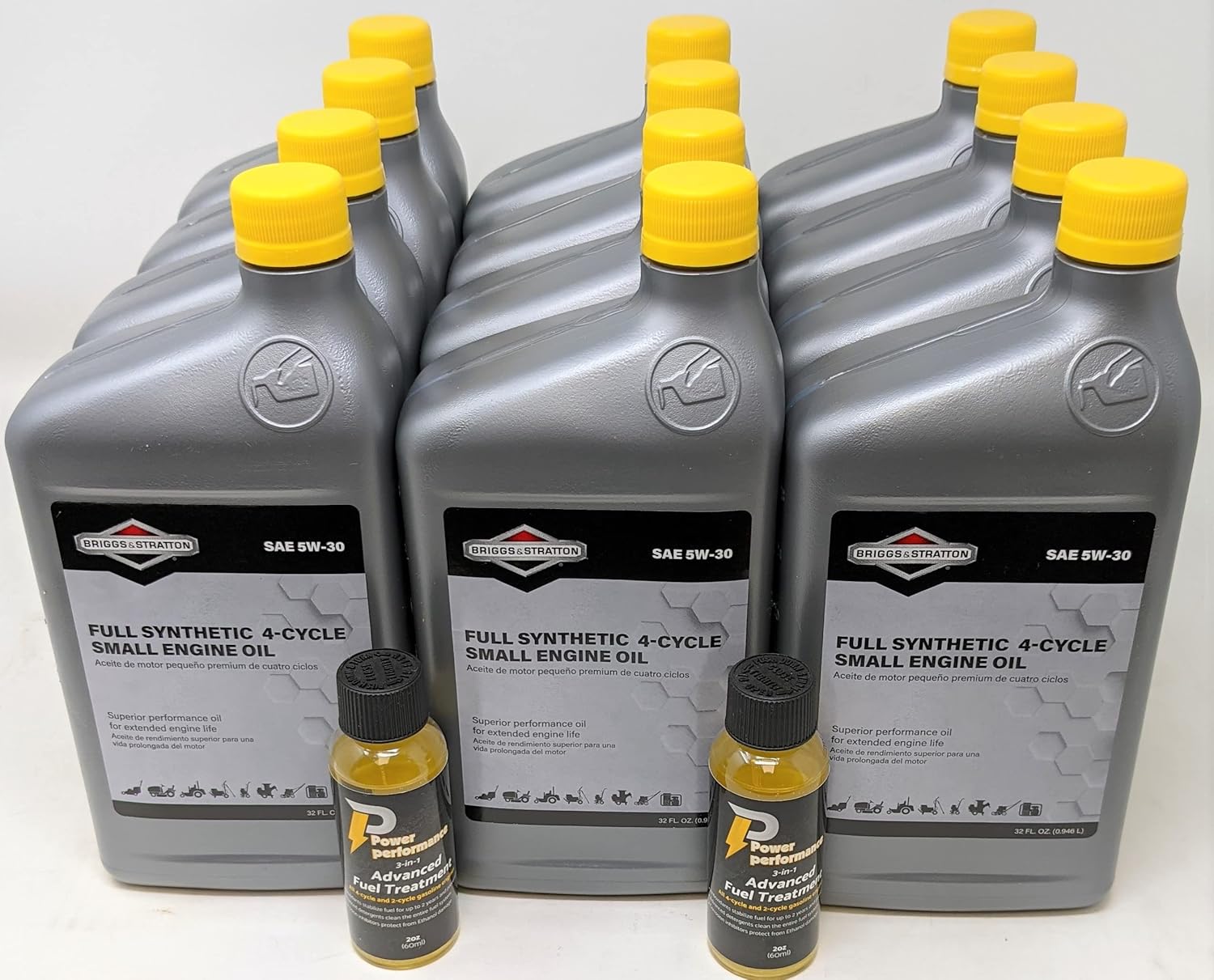 Briggs and Stratton 100074 Quart 5W-30 Synthetic Oil Case of 12 with Fuel Treatment