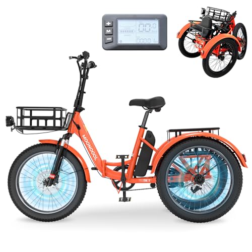 Electric Trike, Electric Tricycle for Adults, 20"" Folding 3 Wheels Electric Bicycle Bikes, 48V 500W Motorized Electric Ebike with Aluminum Frame