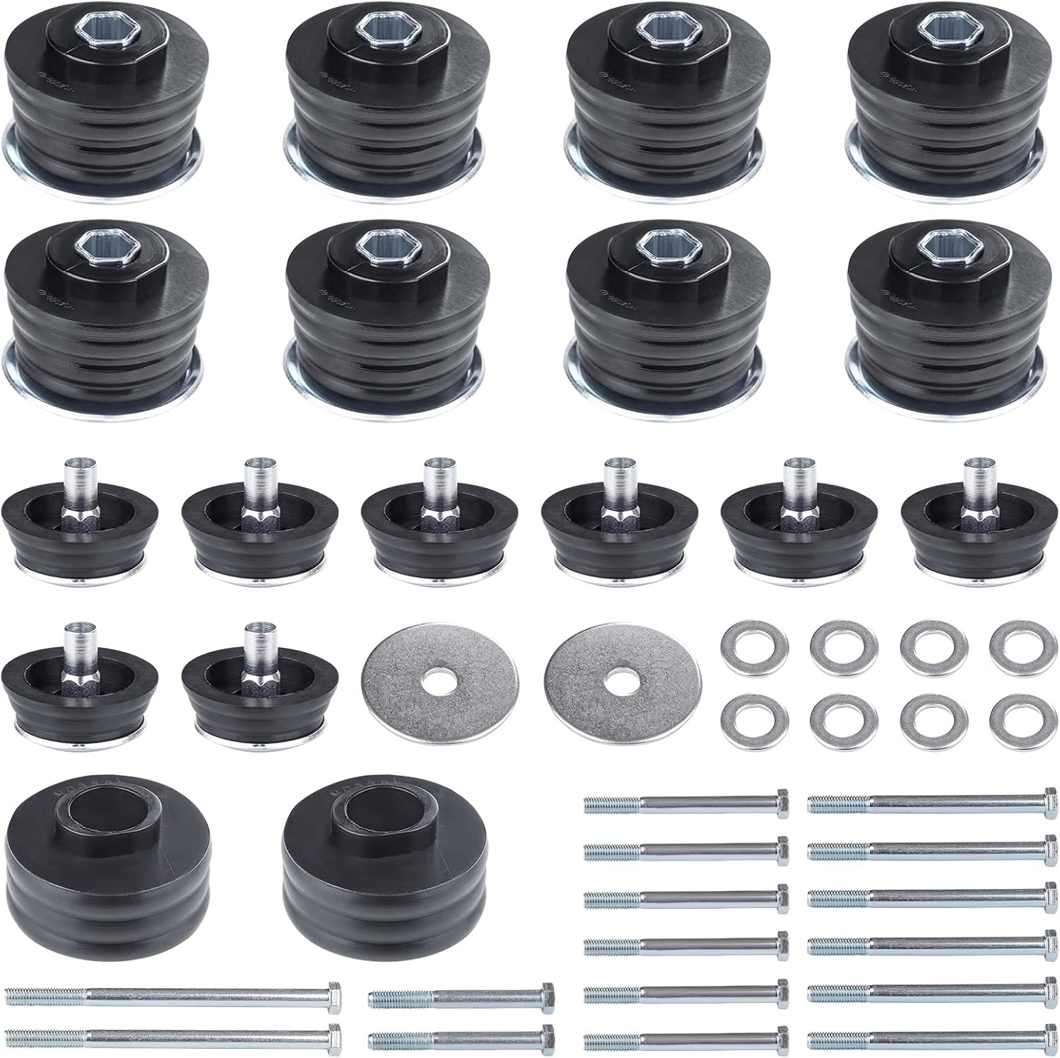 JDMON Body Mount Bushing Kits Compatible with Ford F250 F350 Super Duty 2WD 4WD 2008 2009 2010 2011 2012 2013 2014 2015 2016