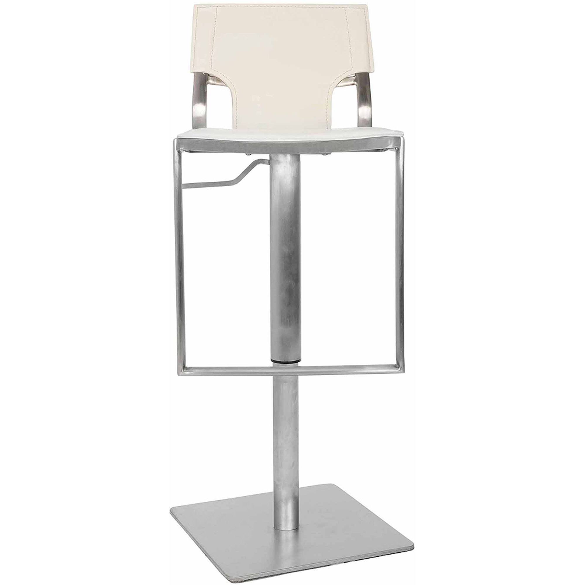 Safavieh 33.5x22 Armondo Bicast Leather Lift Barstool - White