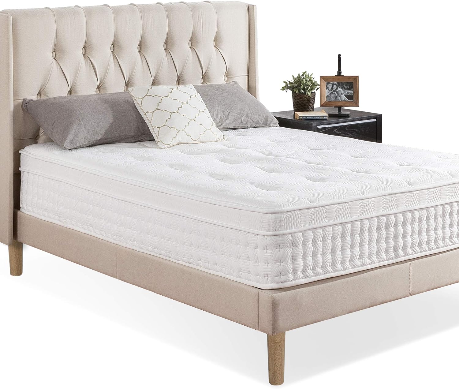 Zinus 13 Inch Euro Top Pocket Spring Hybrid Mattress / Pressure Relief / Pocket Innersprings for Motion Isolation / Bed-in-a-Box, California King