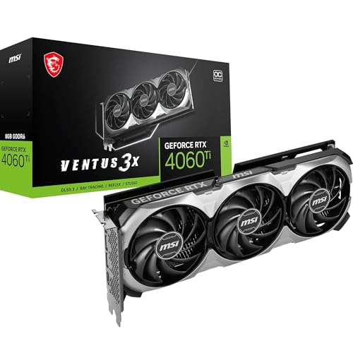 MSI GeForce RTX 4060 Ventus 2X Black 8G OC Gaming Graphics Card - 8GB GDDR6X, PCI Express Gen 4, 128-bit, 3X DP v 1.4a