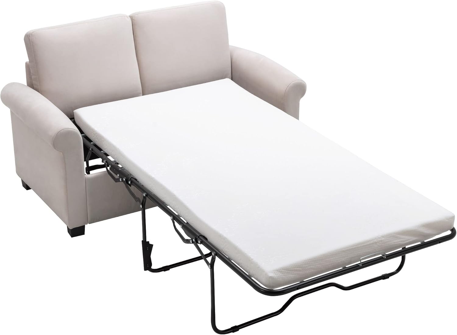 58.3" Pull Out Sofa Bed,Sleeper Sofa Bed with Premium Twin Size Mattress Pad,2-in-1 Pull Out Couch Bed,Loveseat Sleeper for Living Room