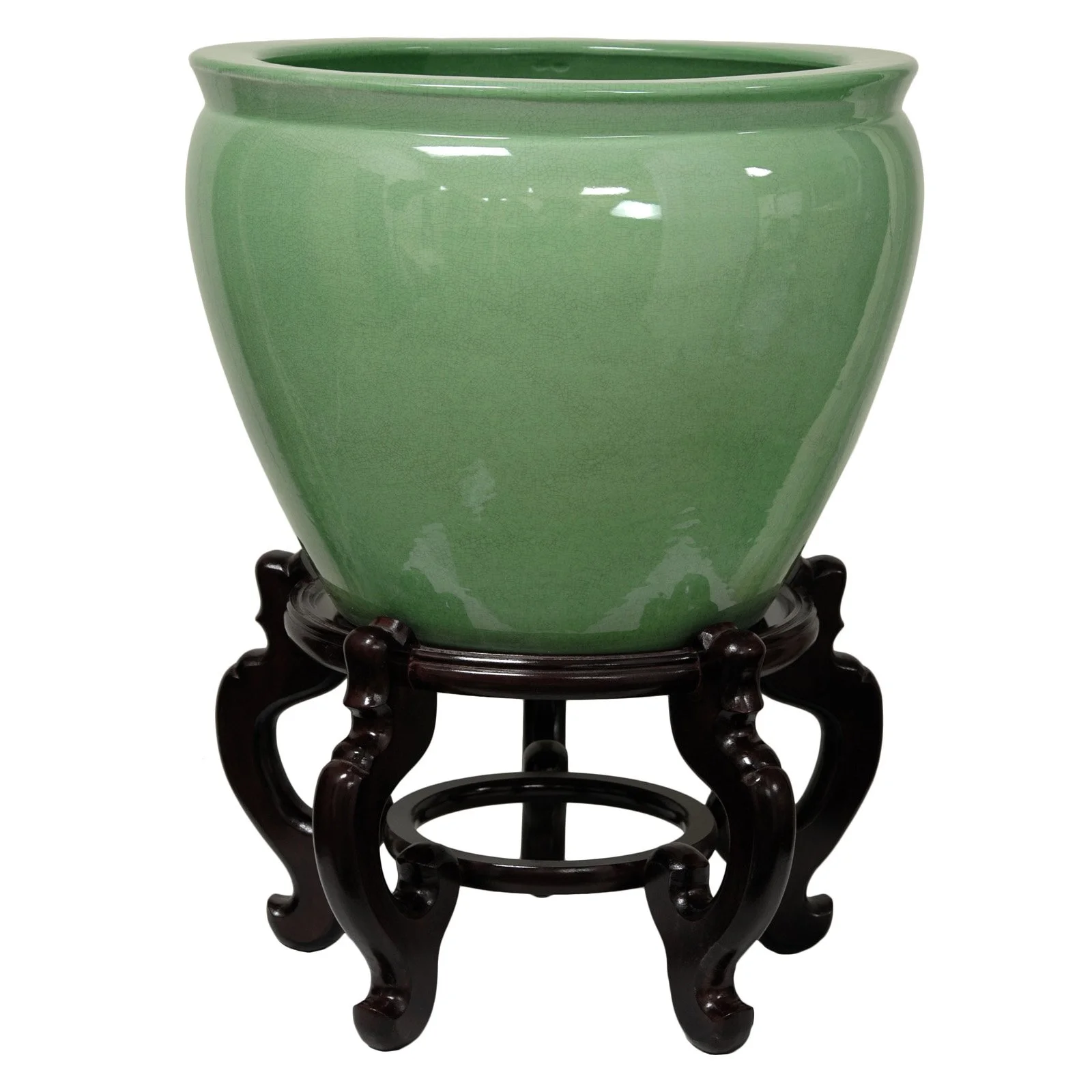 Oriental Furniture 12" Celadon Porcelain Fishbowl