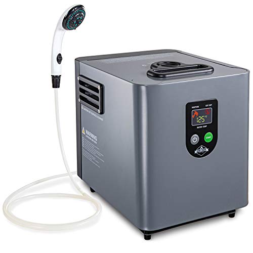 Hike Crew Portable Propane Water Heater & Shower Pump – Compact Outdoor Cleaning Showering System w/LCD Auto Safety Shutoff for Instant Hot While