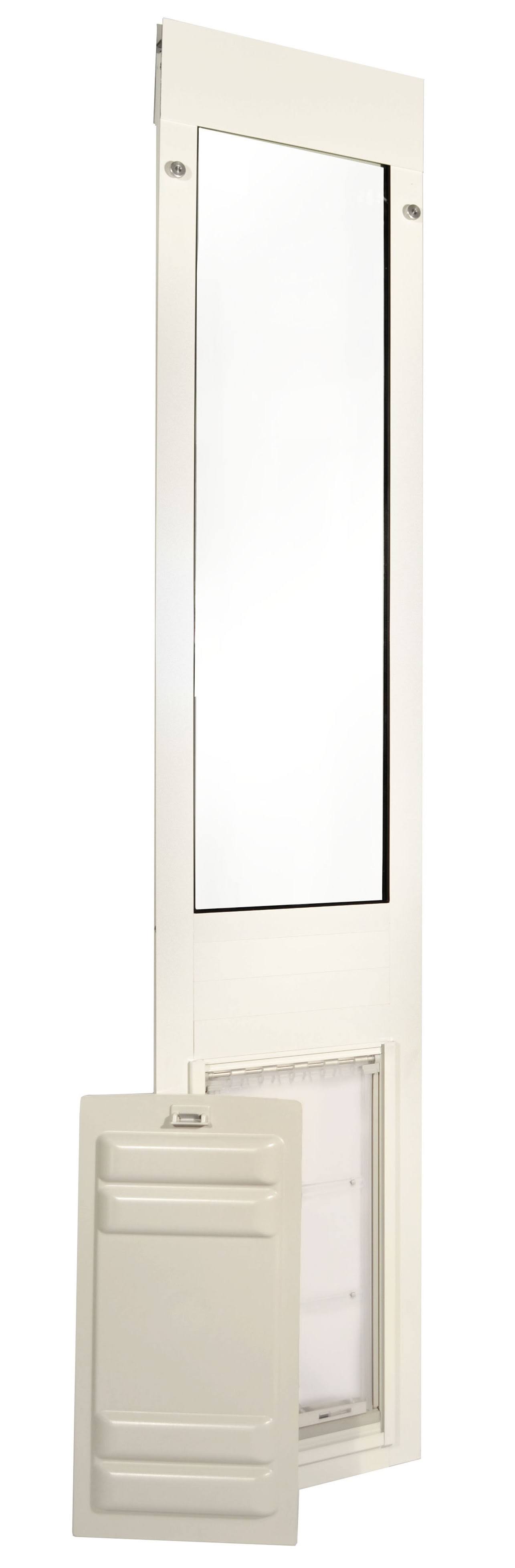 Endura Flap Pet Door Thermo Panel 3E - Small Flap (6x22x 11x22), Height Range (77.25x22 - 80.25x22) White Aluminum Frame