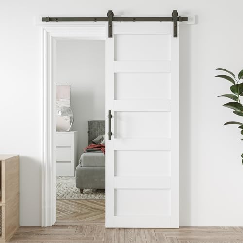 34in x 84in Sliding Barn Door with 6ft Barn Door Hardware Kit & Handle