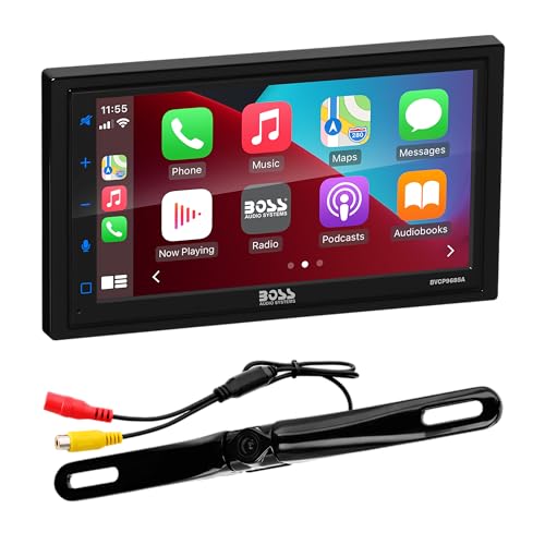 BOSS Audio Systems BCP62 Car Stereo - Apple CarPlay, Double Din, 6.2 Inch Capacitive Touchscreen, Bluetooth, No CD DVD Player, AM/FM Radio Receiver