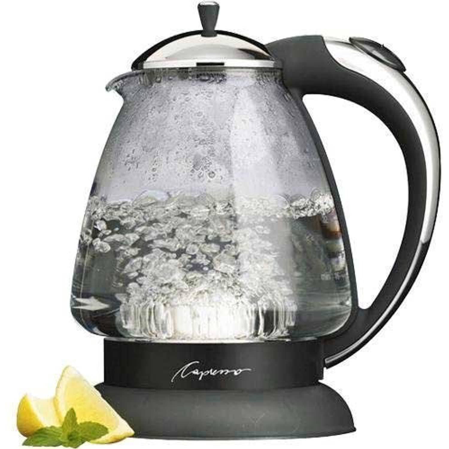 Capresso 259 H2O Plus Glass Water Kettle, Polished Chrome