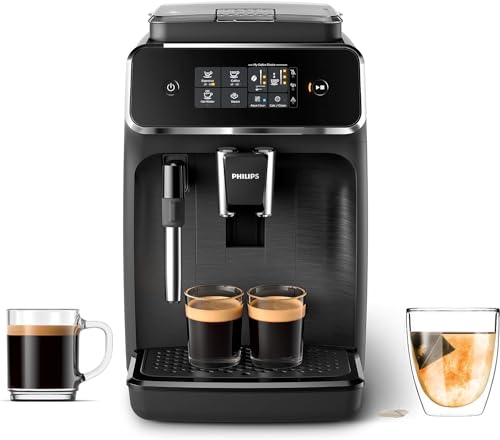 Philips 2200 Series Fully Automatic Espresso Machine, Classic Milk Frother, 2 Coffee Varieties, Intuitive Touch Display, 100% Ceramic Grinder