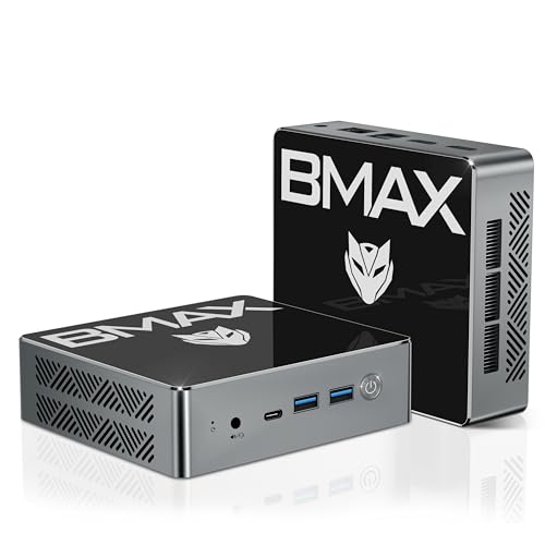 Bmax B4 Plus Mini PC, Intel N100(up to 3.4GHz), 16G DDR4/512GB SSD, Win-11 Pro, Type-C/HDMI Mini Desktop Computer