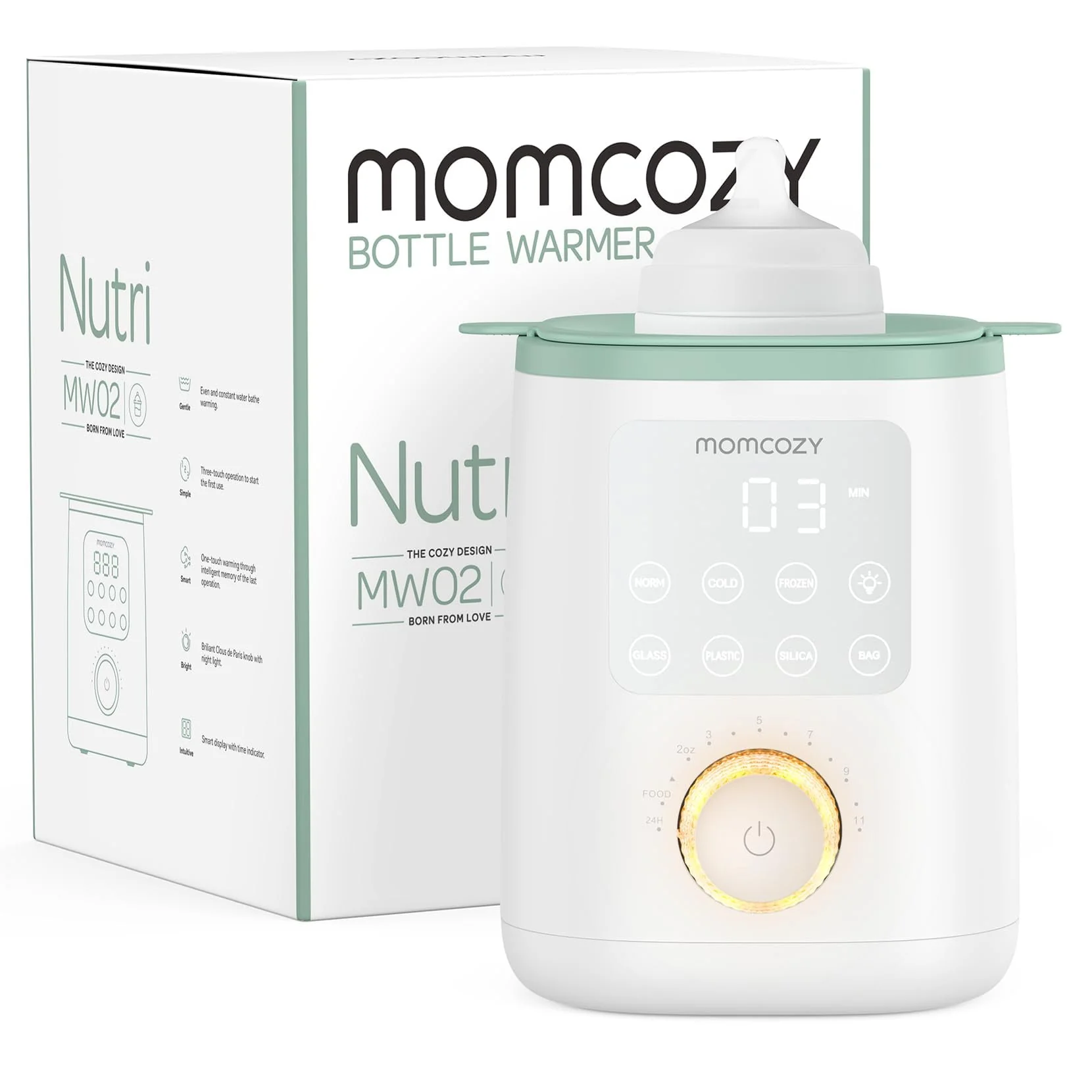 Momcozy Baby Bottle Warmer, 6-in-1 Baby Milk Warmer with Smart Temperature Control, Breastmilk Warmer, Fast Baby Food Heater, Steam Sterilizer
