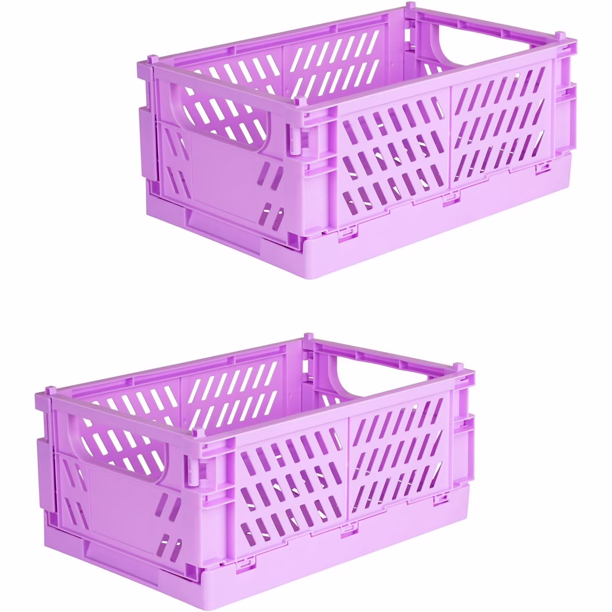 NEI 2-Pack Mini Foldable Plastic Baskets for Organizing and Storage, Collapsible Storage Crate for Home Kitchen Bedroom Bathroom Office (5.9x3.8x2.2