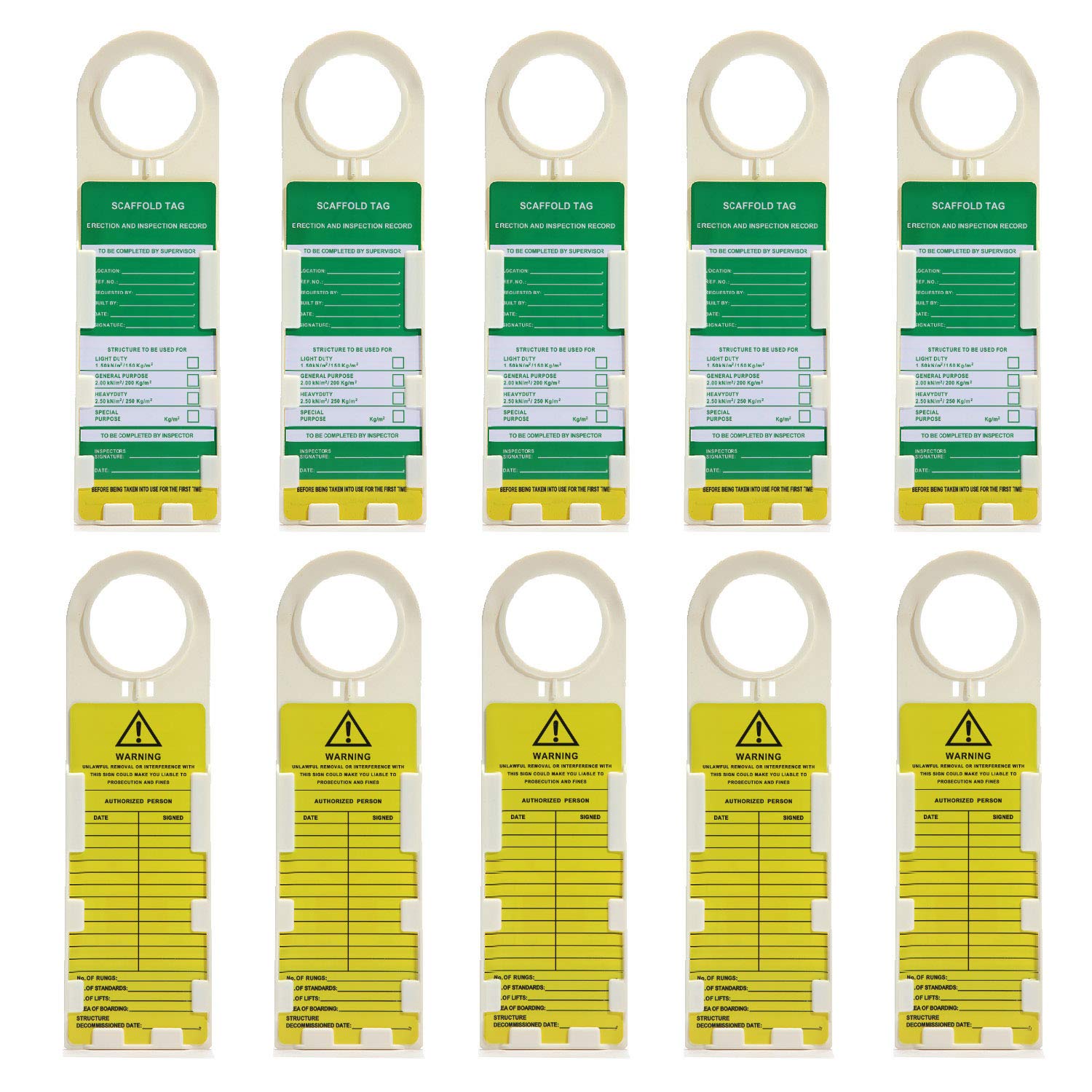 Scaffold Status Holder and Tags Scaffolding Safety Inspection Tags Do Not Use Scaffold Tags 10 Pcs