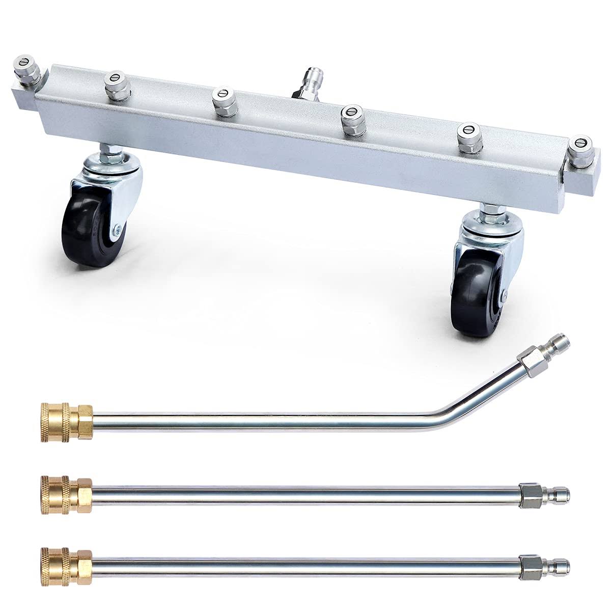 LadyRosian Pressure Washer Undercarriage Cleaner, Power Washer Car Underbody Attachment with 3 Pieces Extension Wand, 4000 PSI (