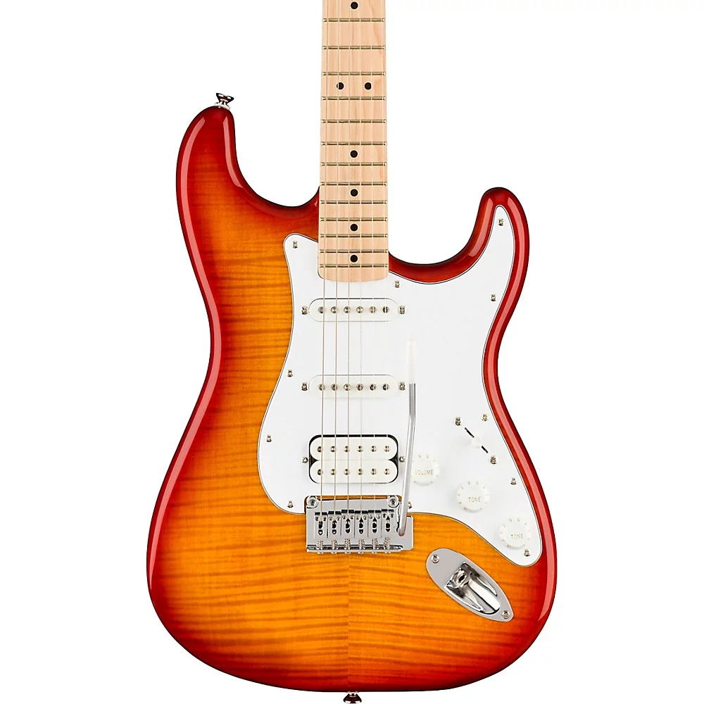 Squier Affinity Series Stratocaster FMT Electric Guitar, Sienna Sunburst, Maple Fingerboard - Curated Treasures Market