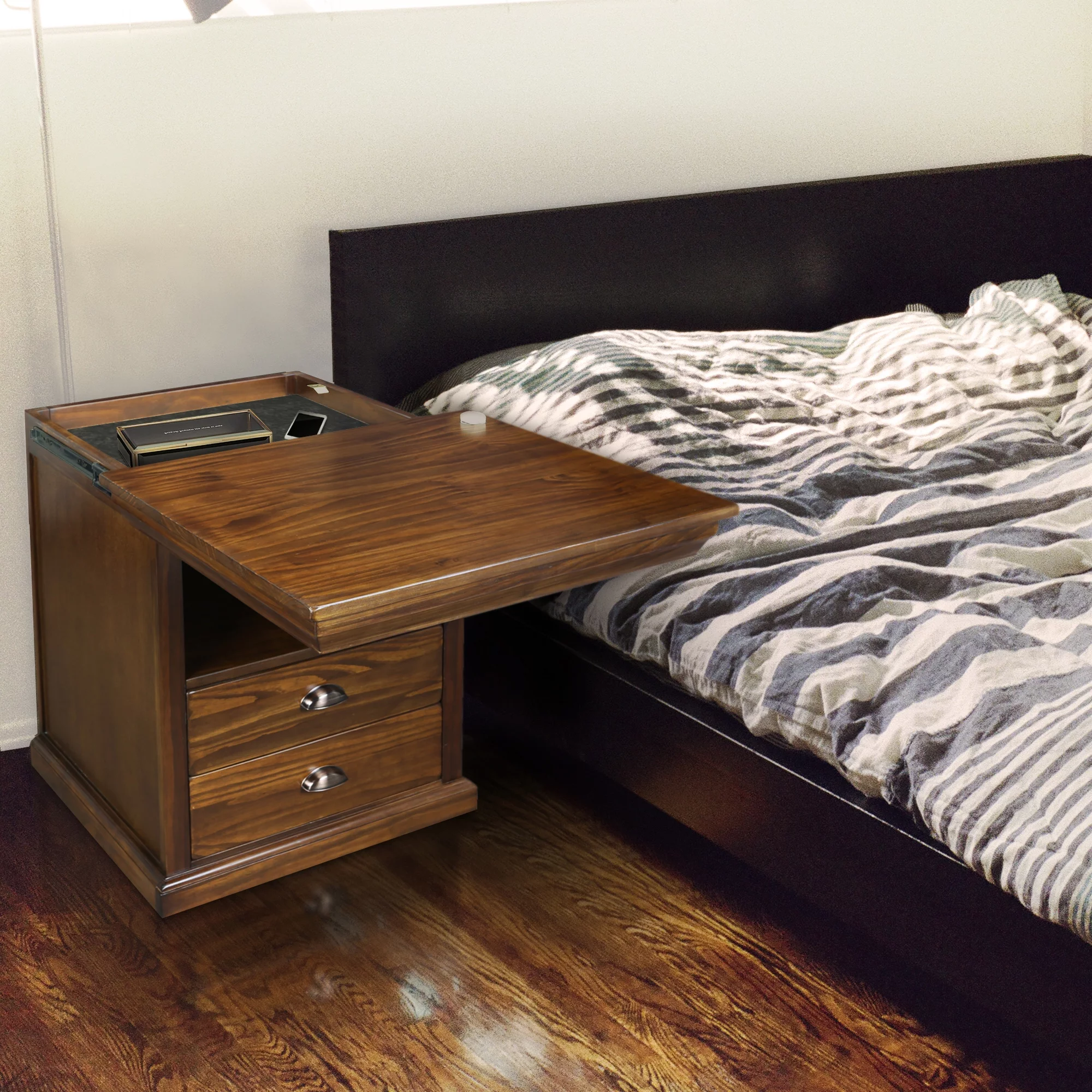 Casual Home Lincoln Nightstand with Concealed Compartment