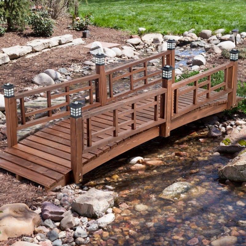 Coral Coast Halstead 8 ft. Garden Bridge with Cap LEDs