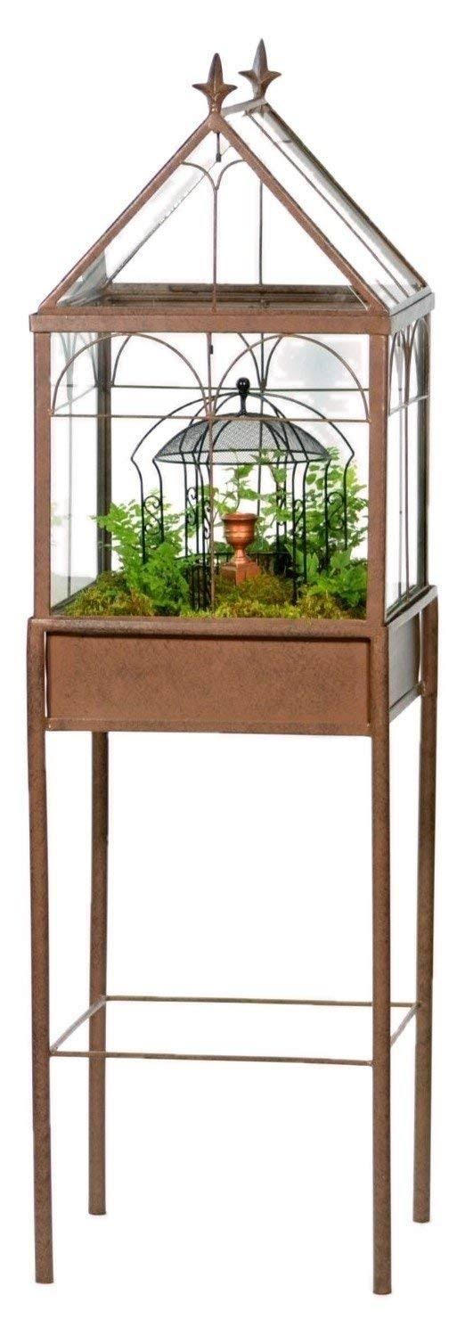 H Potter Wardian Case Terrarium Stand Alone Hp504, Size: Large, Brown