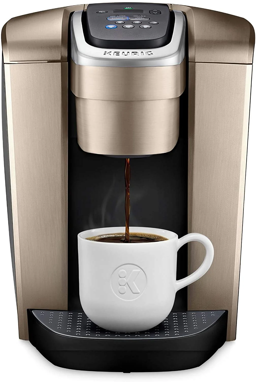 Keurig K-Elite Coffee Maker, Single Serve K-Cup Pod Coffee Brewer, With Iced Coffee Capability, Brushed Gold