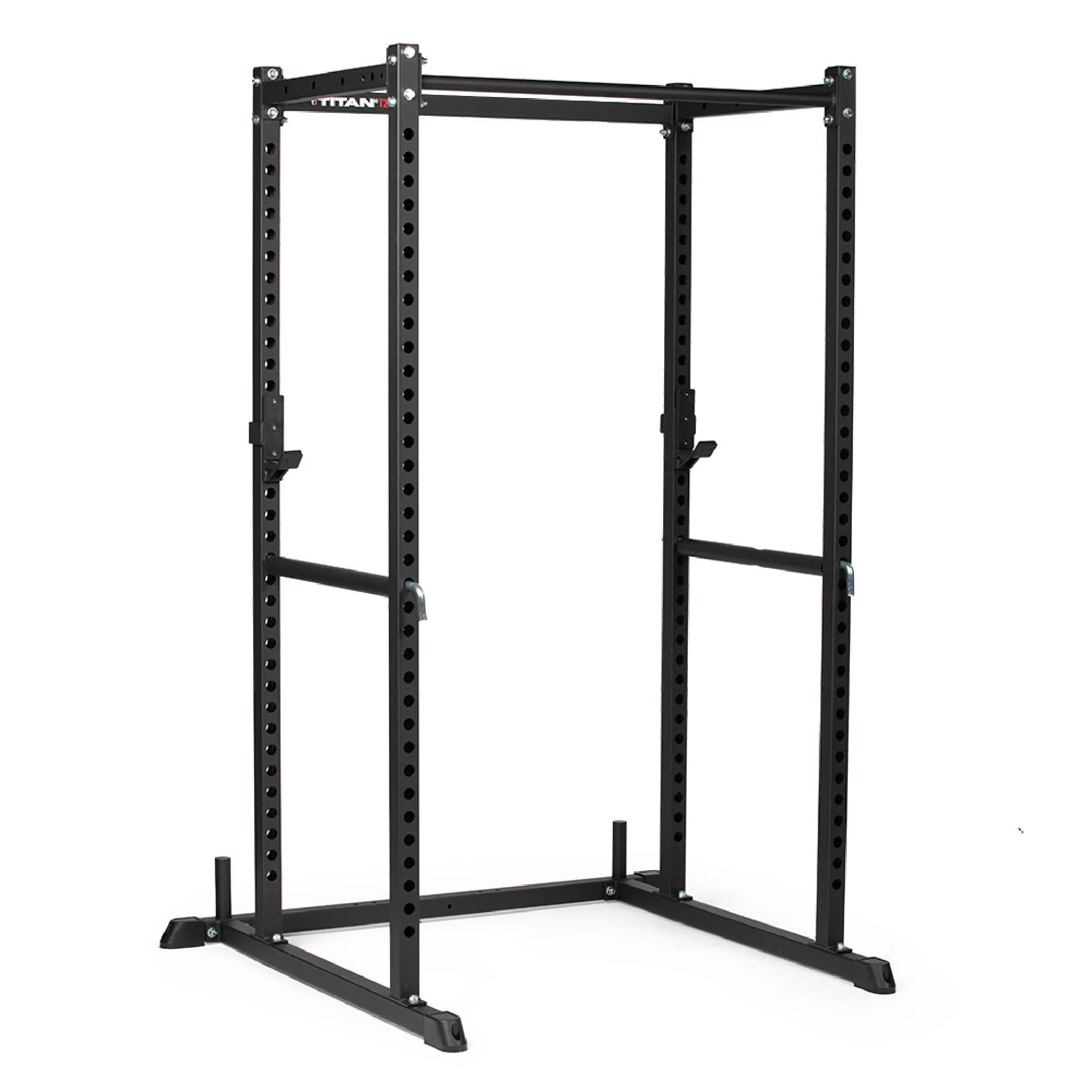 Titan Fitness T-2 Series Tall 83" Power Rack, 850 LB Rackable Capacity, Includes Skinny Pull Up Bar, Pin and Pipe Safeties, Standard J-Hooks