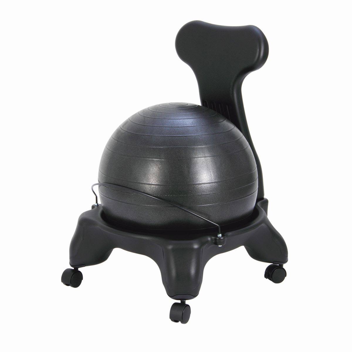 CanDo Adult Plastic Ball Chair, Black, 22