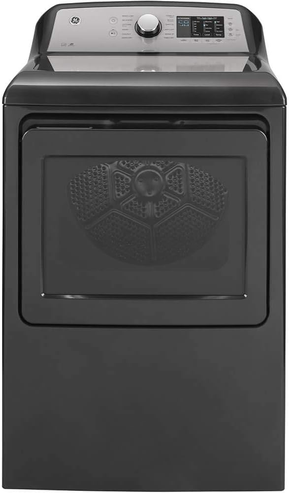 GE GTD72EBPNDG 27" Energy Star Front Load Electric Dryer with 7.4 cu. ft. Capacity Aluminized Alloy Drum and Glass Door in Diamond Gray