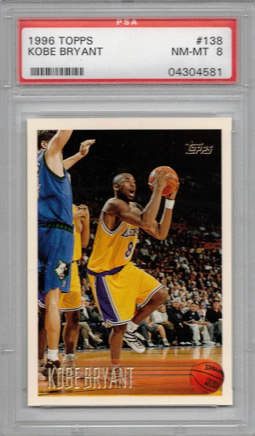 1996-97 Topps Basketball #138 Kobe Bryant Rookie Card RC Graded PSA 8