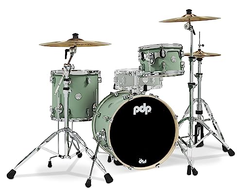 Pacific Drums & Percussion PDP Concept Maple Bop 3-Piece, Satin Seafoam Drum Set Shell Pack (PDCM18BPSF)