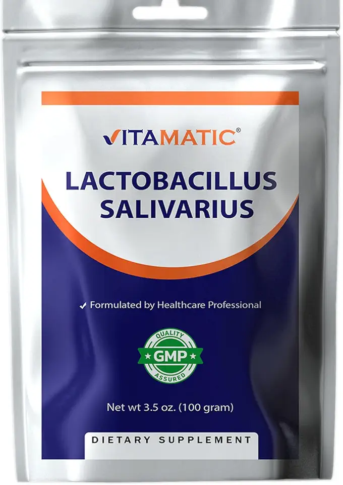 Vitamatic Lactobacillus Salivarius Probiotic Powder - Digestive Support - 100 Gram (3.5 OZ) - 100 Servings - Kansas Nuitrition - HNZSDS