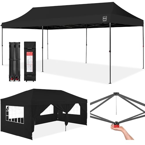 Best Choice Products 10x20 Party Tent, Heavy Duty Waterproof Large Outdoor Event Easy Pop Up Canopy Shelter w/Sidewalls, 1-Button Setup, Wheeled Case