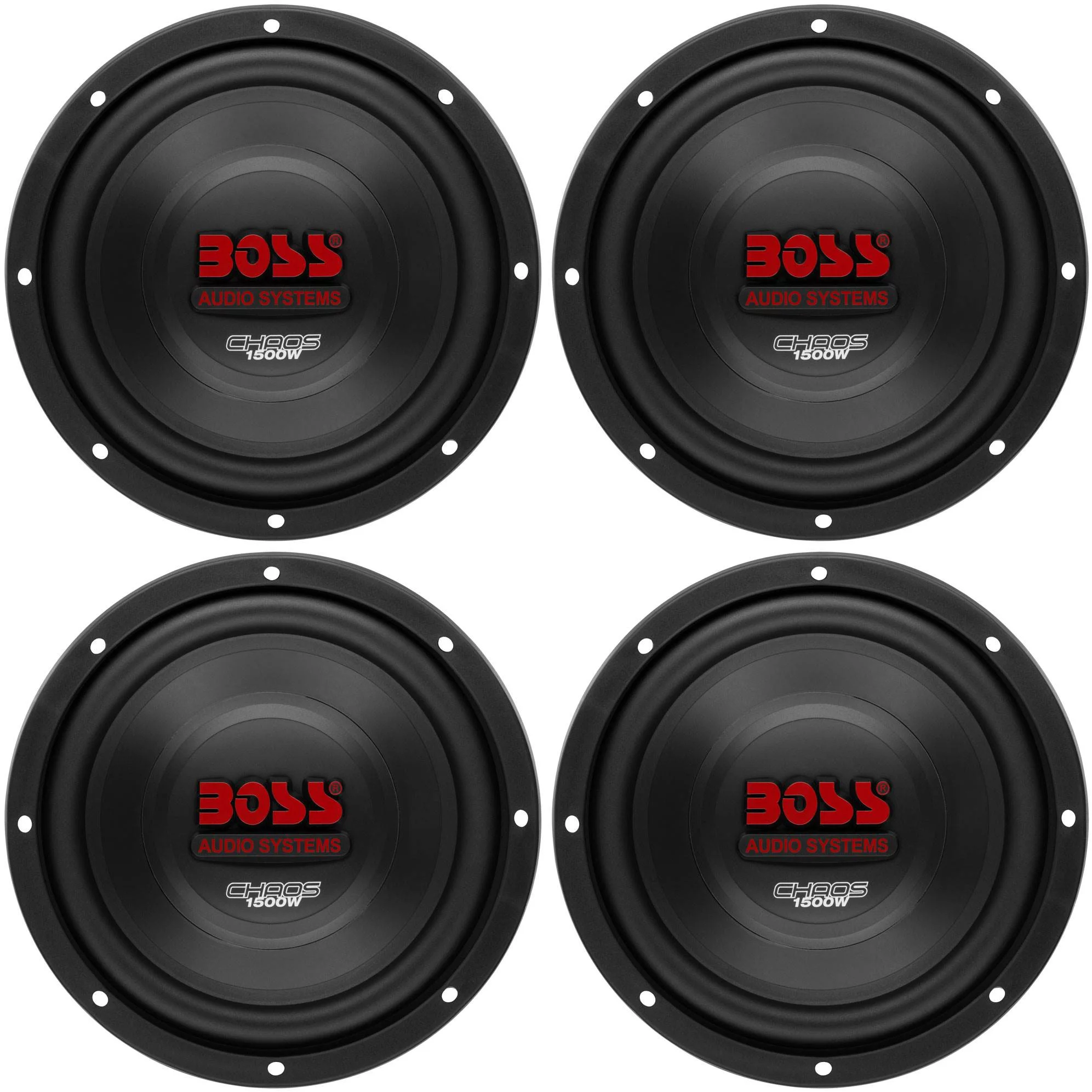 Boss 10" 1500W Car Subwoofer Audio DVC Power Sub Woofer 4 Ohm Stereo (4 Pack)